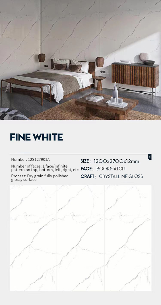 Fine White MT1311SP Sintered Stone Slabs Polished Fine White MT1311SP Sintered Stone Slabs Polished