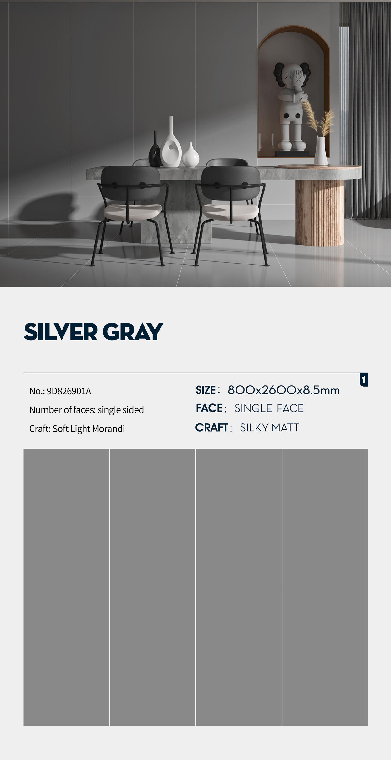 Silver Gray MT3133SM Sintered Stone Countertops Matt (2) Silver Gray MT3133SM Sintered Stone Countertops Matt (2)