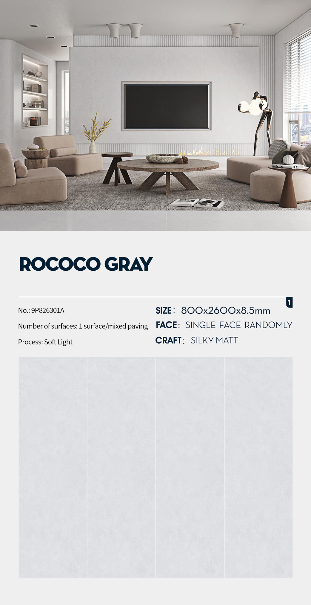 Rococo Gray MT3123SM Sintered Stone Countertops Matt (2) Rococo Gray MT3123SM Sintered Stone Countertops Matt (2)