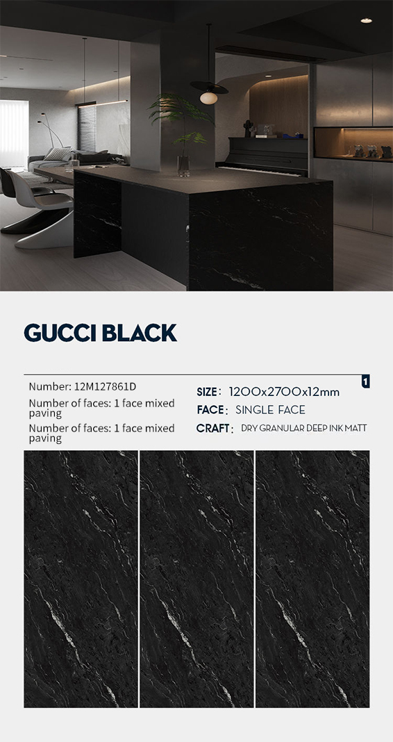 Gucci Black Sintered Stone Slabs Polished (2) Gucci Black Sintered Stone Slabs Polished (2)