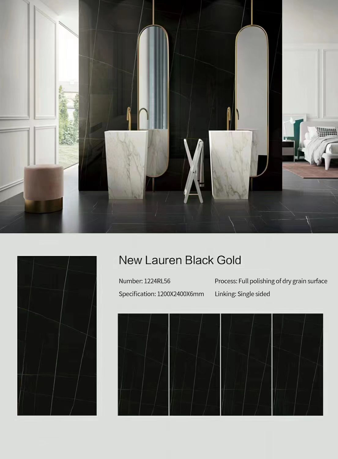New Lauren Black Gold MT1421SP Sintered Stone Slabs Polished New Lauren Black Gold MT1421SP Sintered Stone Slabs Polished