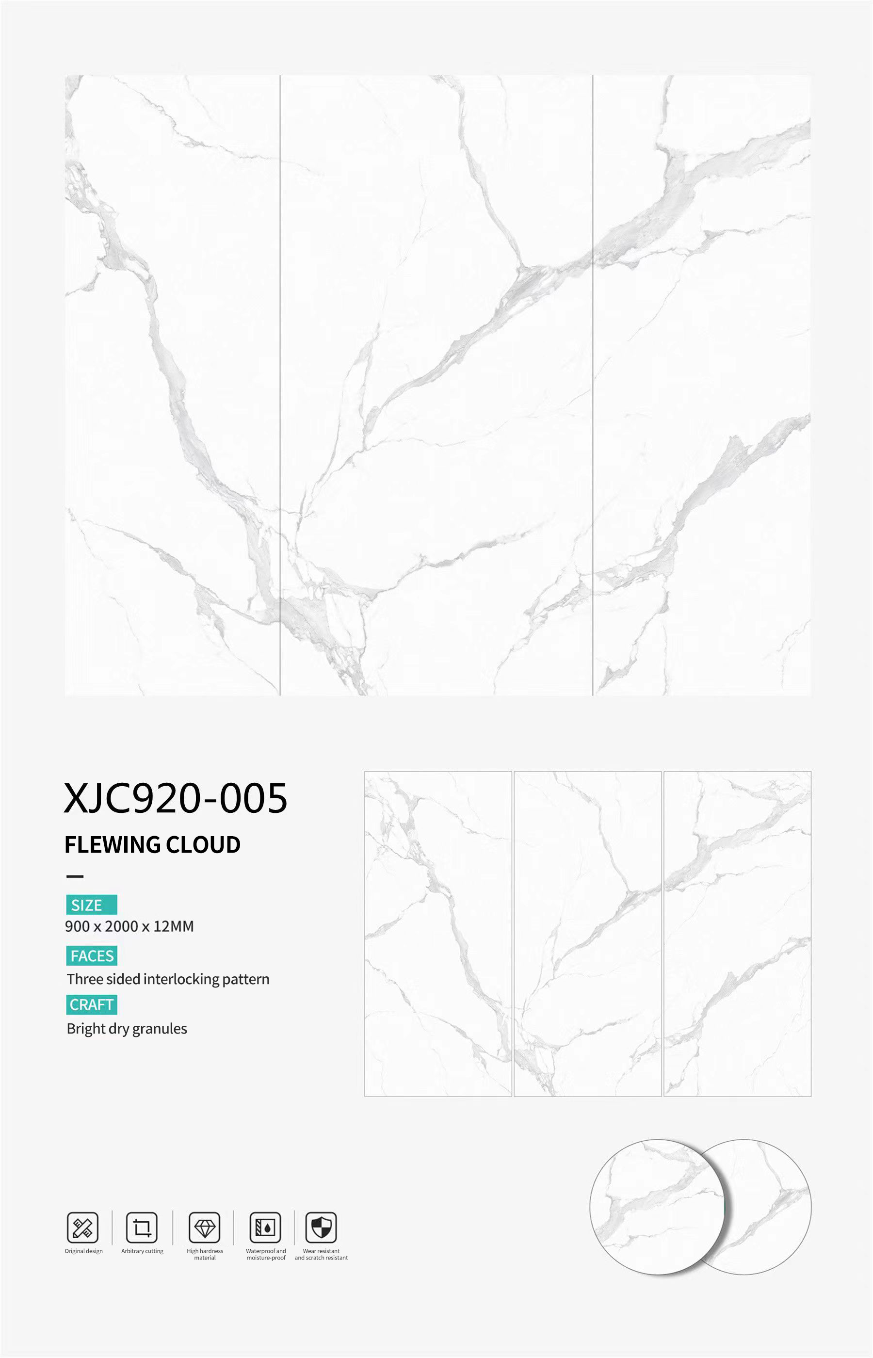 Flewing Cloud Sintered Stone Slabs Polished Flewing Cloud Sintered Stone Slabs Polished
