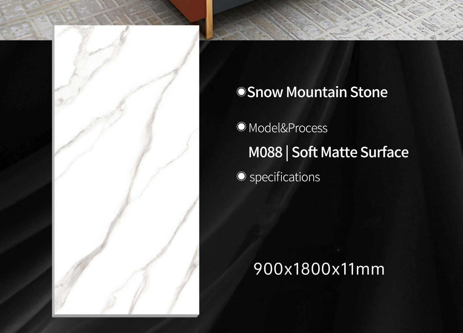 Snow Mountain Stone MT3904SM Sintered Stone Countertops Matt Snow Mountain Stone MT3904SM Sintered Stone Countertops Matt