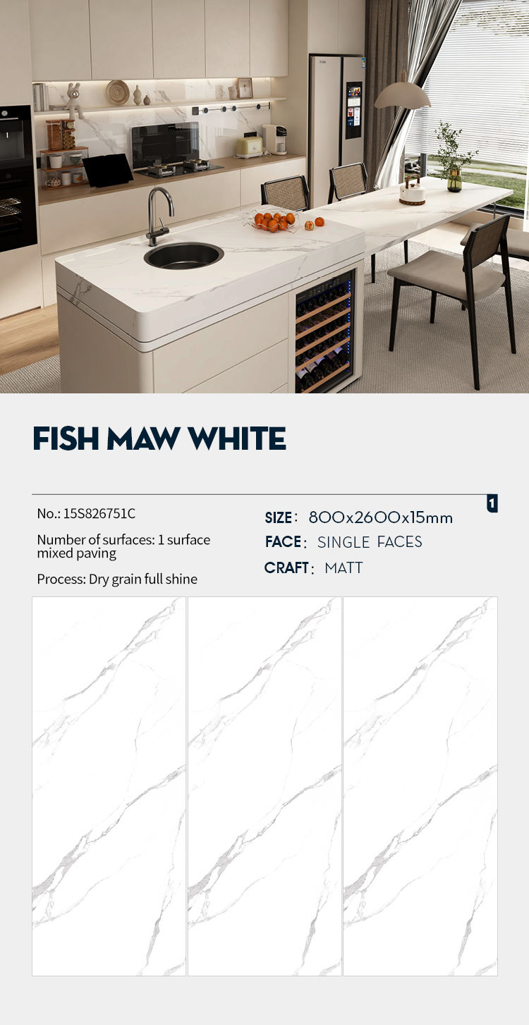 Fish Maw White MT3104SP Sintered Stone Slabs Polished Fish Maw White MT3104SP Sintered Stone Slabs Polished