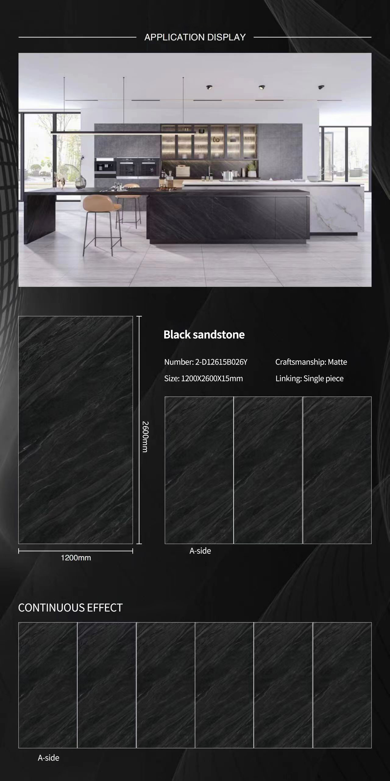 Black Sandstone Sintered Stone Countertops Matt Black Sandstone Sintered Stone Countertops Matt