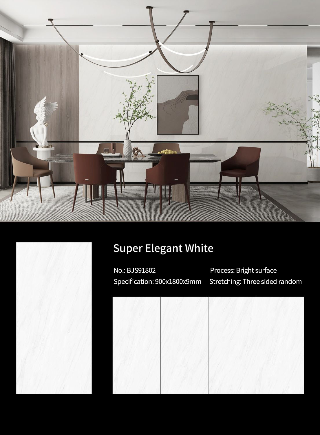 Premium Ascot White MT3709SP Sintered Stone Slabs Polished Premium Ascot White MT3709SP Sintered Stone Slabs Polished