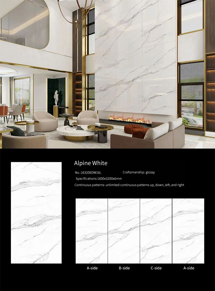 Alpine White MT406SP Sintered Stone Slabs Polished Alpine White MT406SP Sintered Stone Slabs Polished