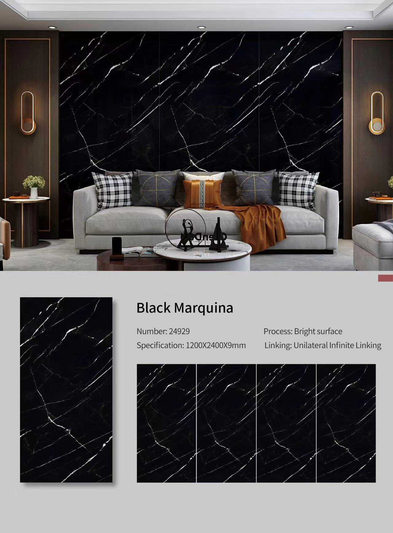 Black Marquina Sintered Stone Slabs Polished (2)