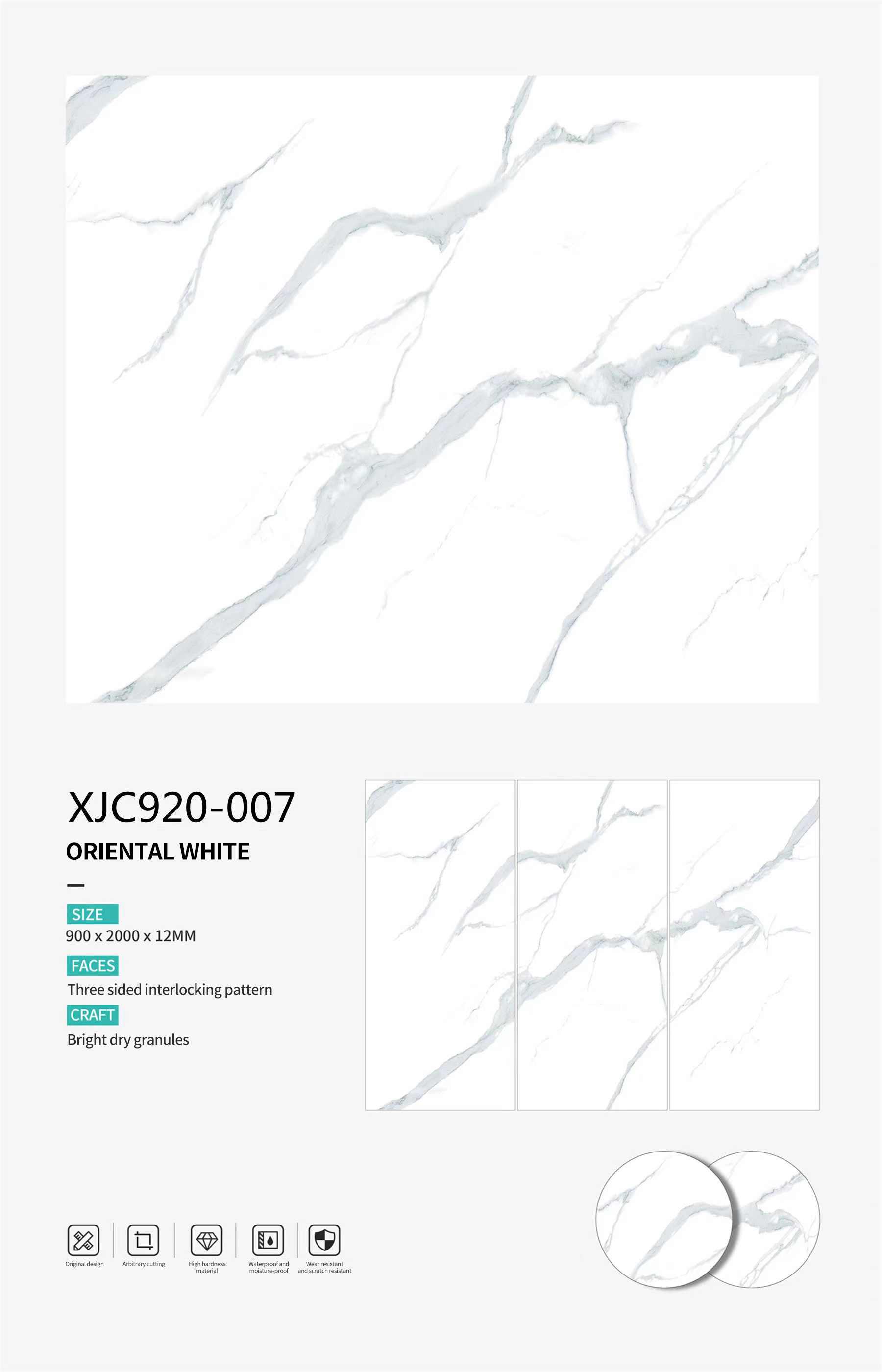 Oriental White Sintered Stone Slabs Polished Oriental White Sintered Stone Slabs Polished