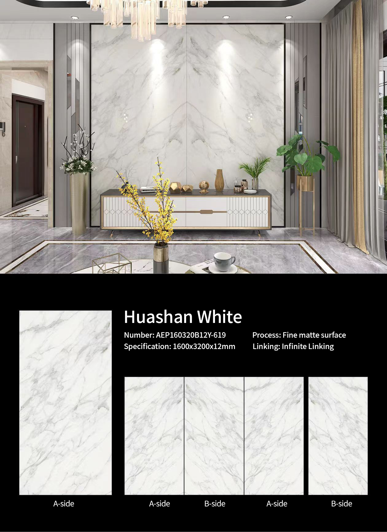 Huashan White MT219SM Sintered Stone Countertops Matt Huashan White MT219SM Sintered Stone Countertops Matt