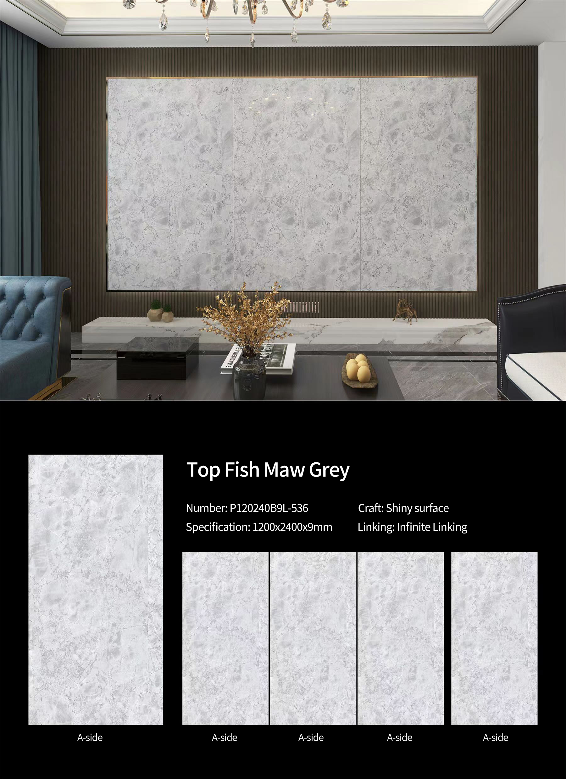 Top Fish Maw Grey Sintered Stone Slabs Polished (1)