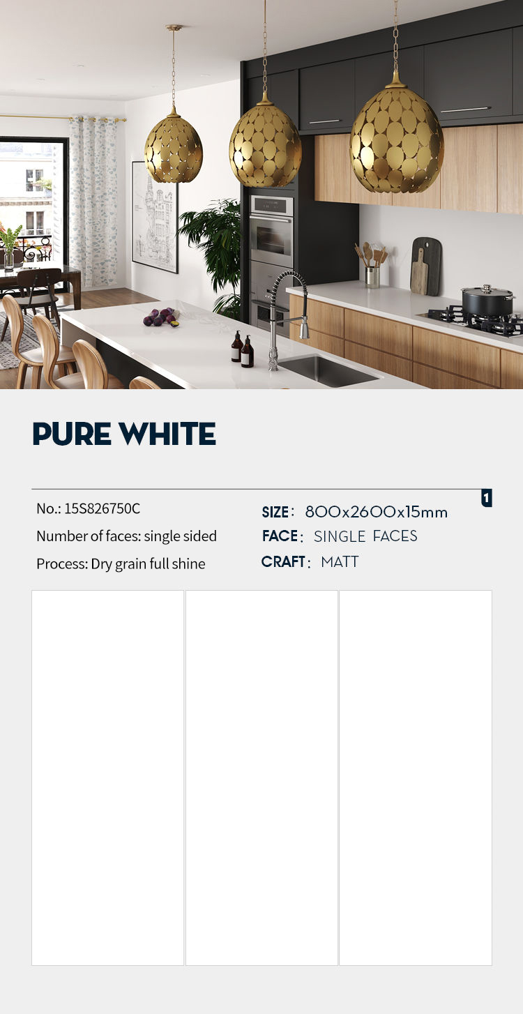 Pure White MT3101SP Sintered Stone Slabs Polished Pure White MT3101SP Sintered Stone Slabs Polished