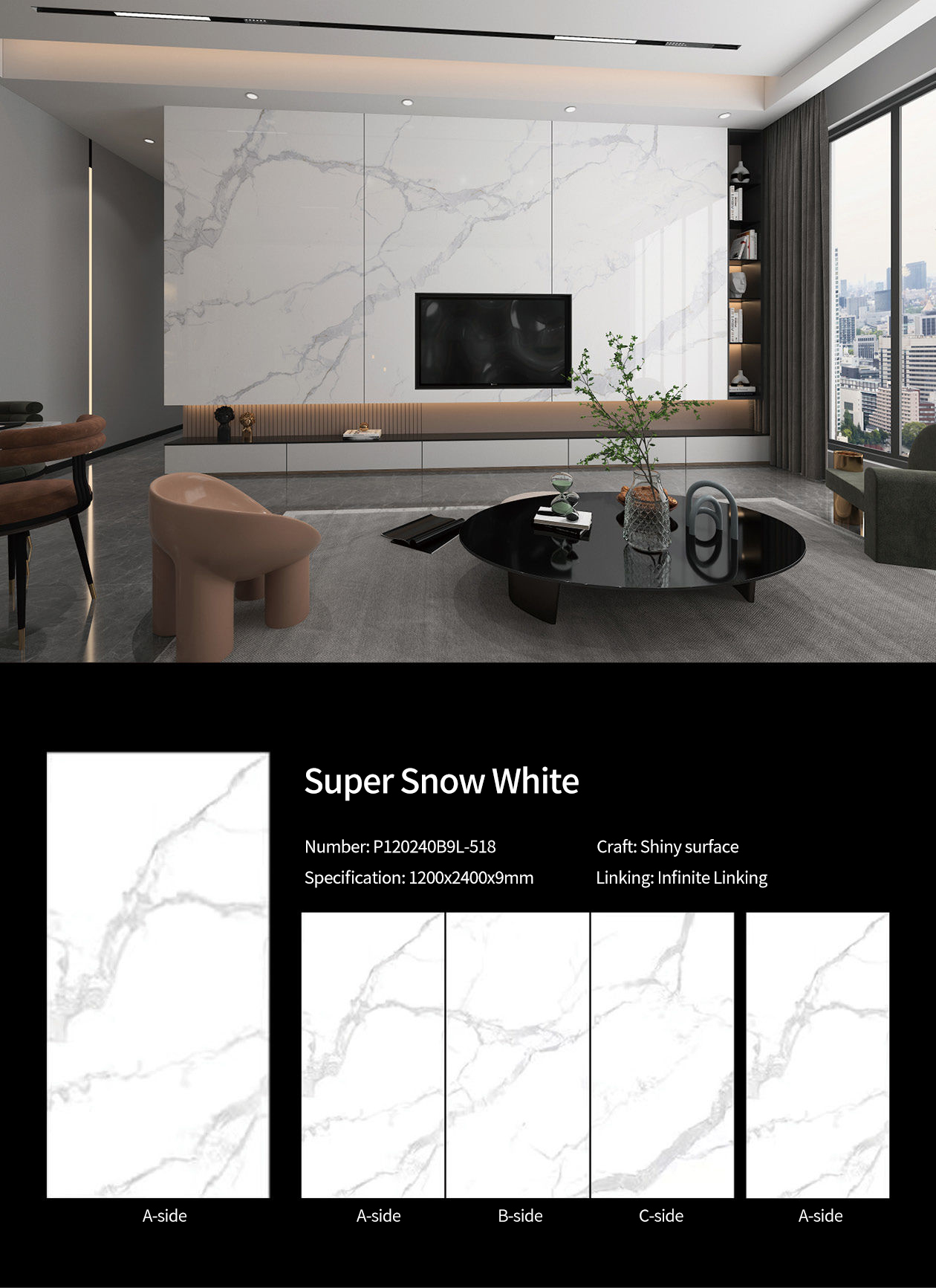 Super Snow White Sintered Stone Slabs Polished (2)
