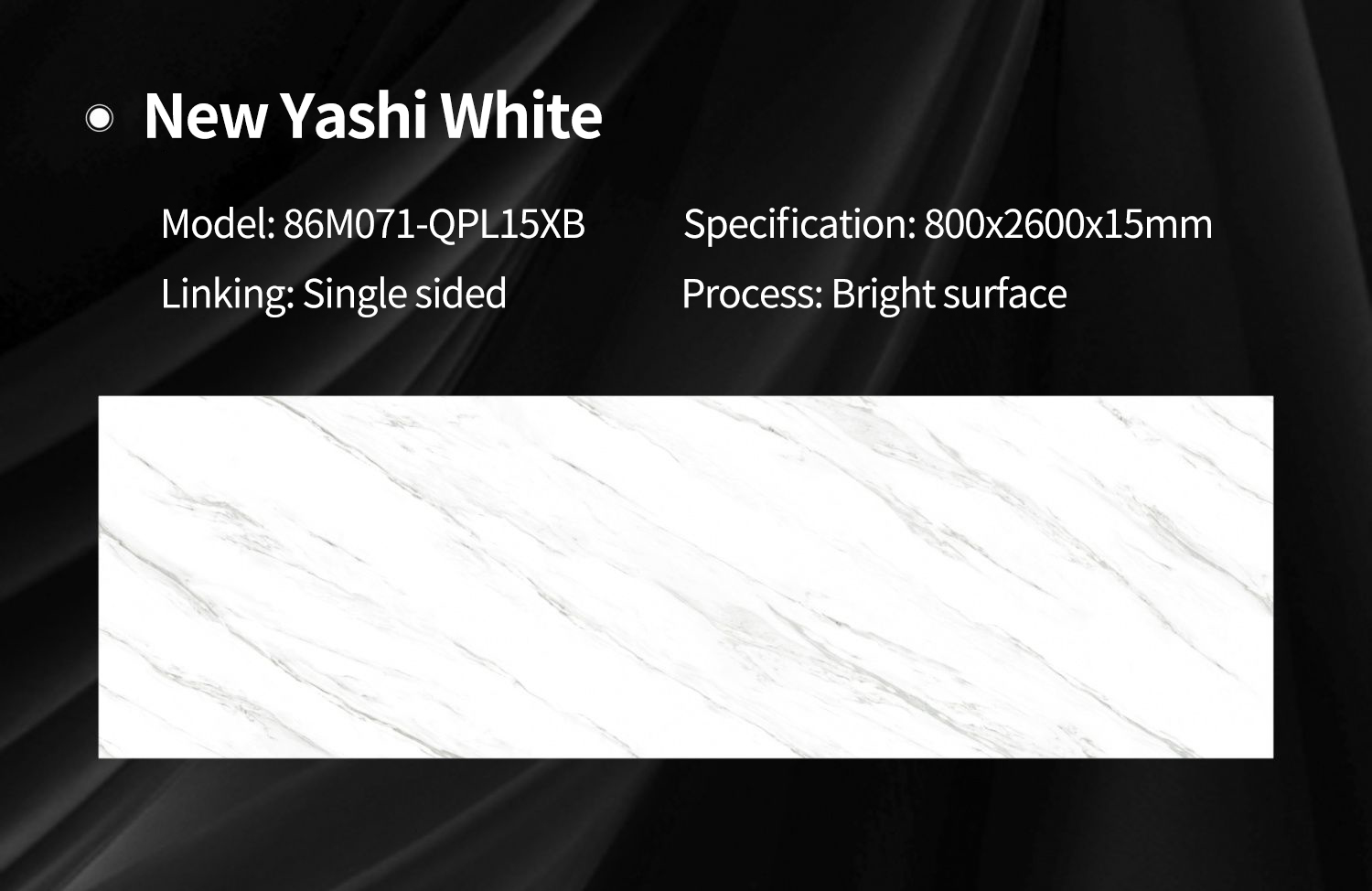 New Yashi White MT3106SP Sintered Stone Slabs Polished New Yashi White MT3106SP Sintered Stone Slabs Polished