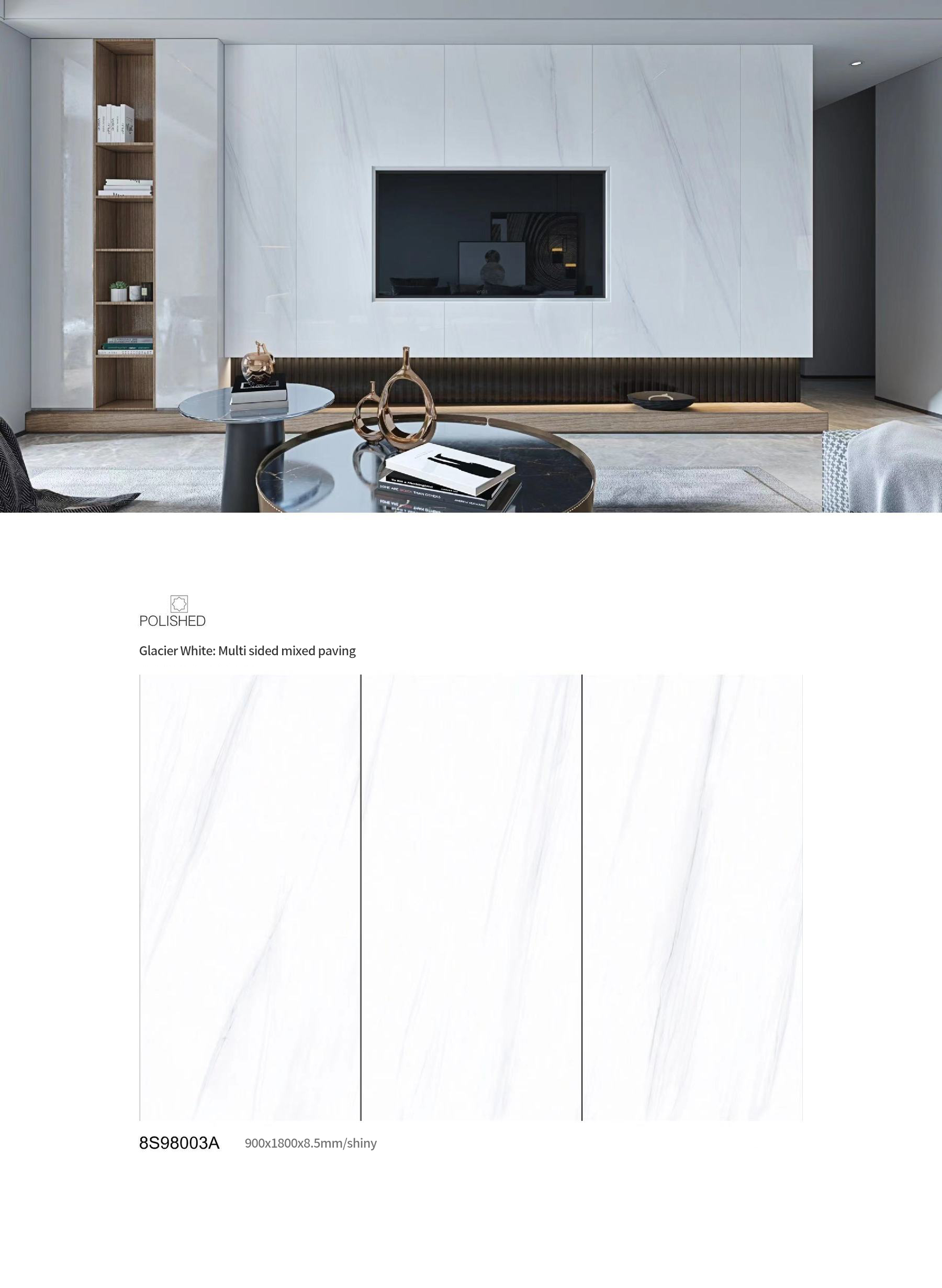 Glacier White MT3701SP Sintered Stone Slabs Polished Glacier White MT3701SP Sintered Stone Slabs Polished