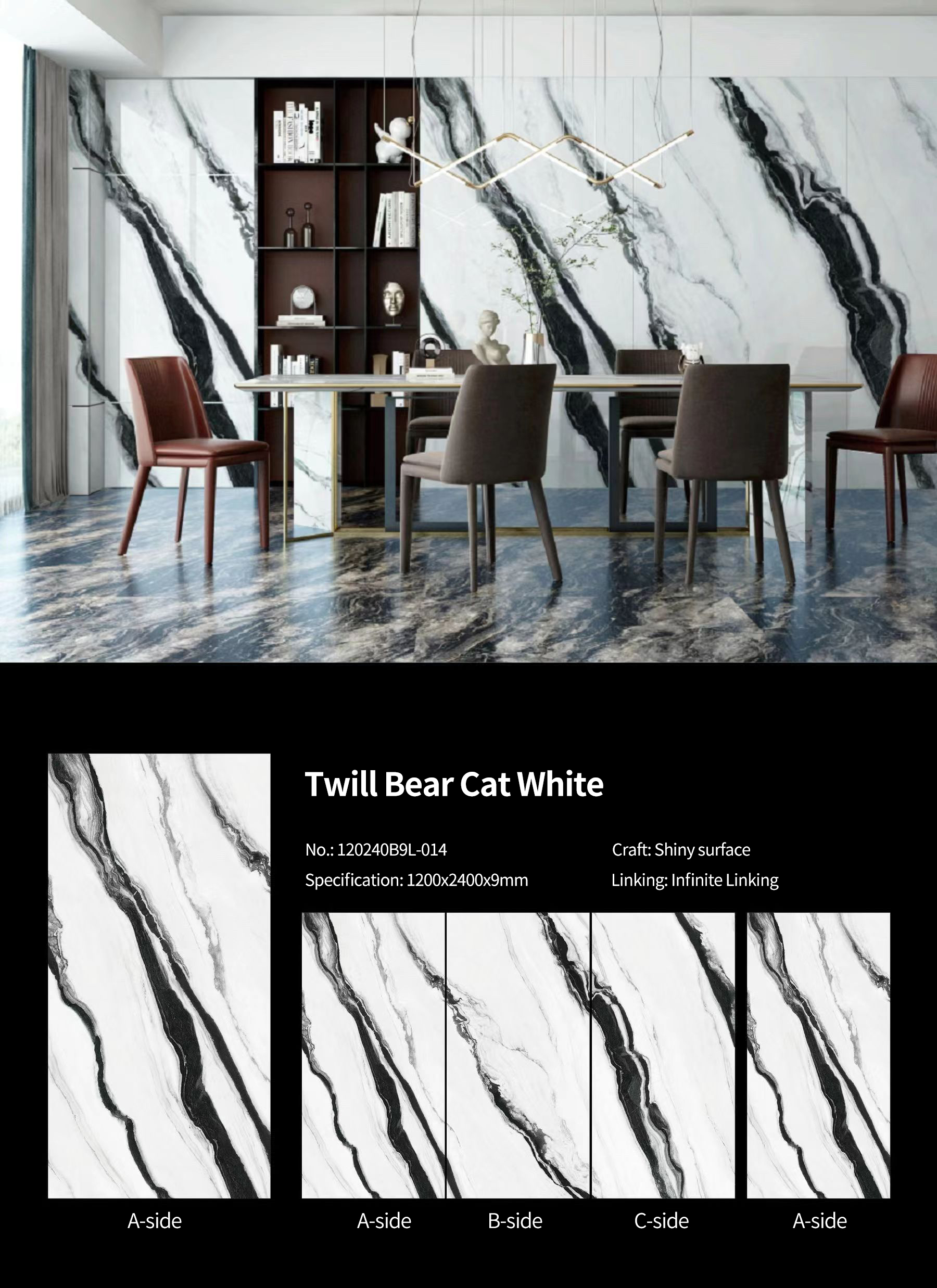 Twill Bear Cat White Sintered Stone Slabs Polished (2)