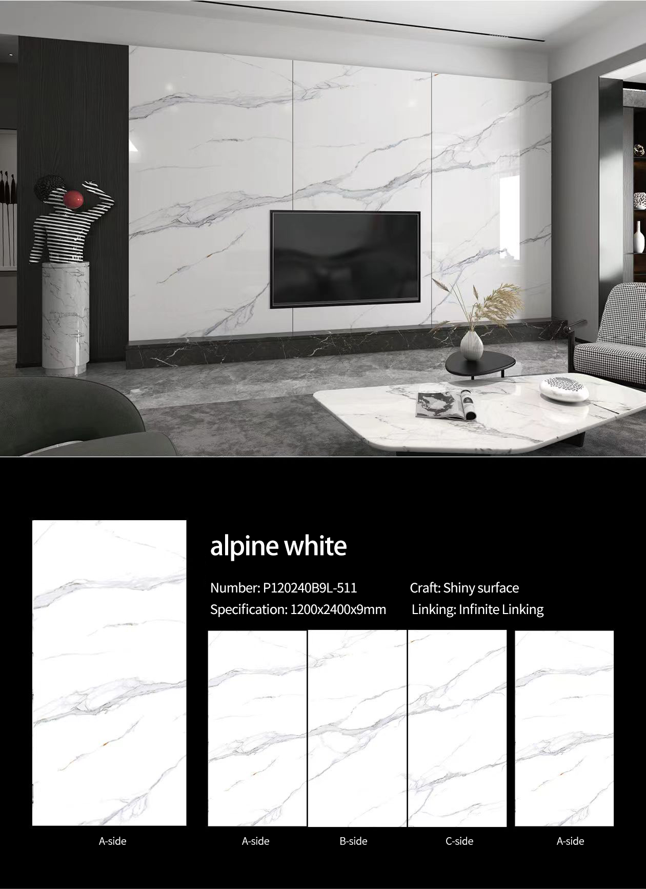ALPINE WHITE MT4624 Sintered Stone Slabs Polished (1) ALPINE WHITE MT4624 Sintered Stone Slabs Polished (1)