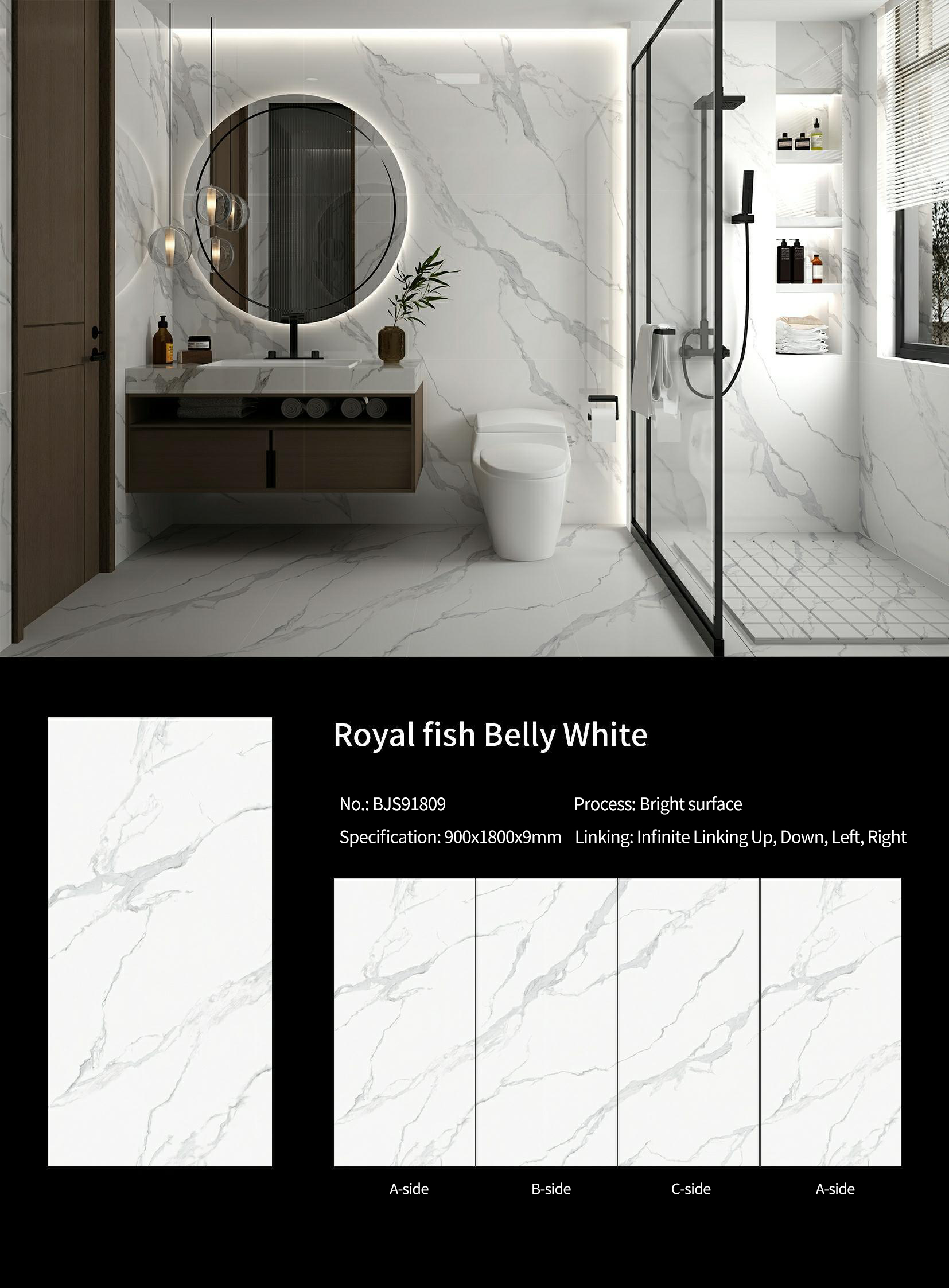 Royal Calacatta White MT3713SP Sintered Stone Slabs Polished Royal Calacatta White MT3713SP Sintered Stone Slabs Polished