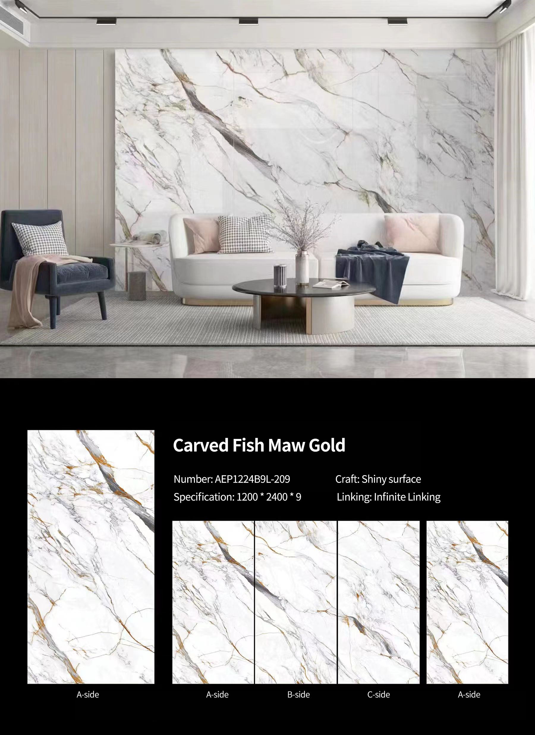 Carved Fish Maw Gold Sintered Stone Slabs Polished 1 (1) Carved Fish Maw Gold Sintered Stone Slabs Polished 1 (1)