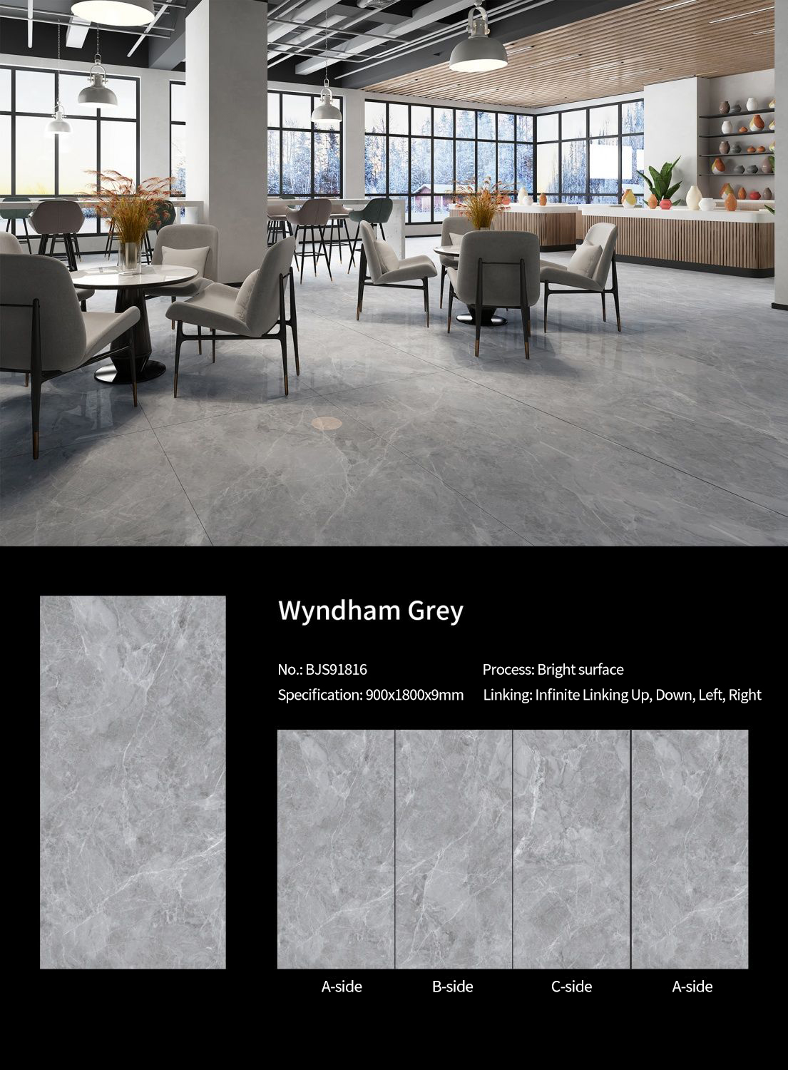 Wyndham Greykc MT3705SP Sintered Stone Slabs Polished Wyndham Greykc MT3705SP Sintered Stone Slabs Polished